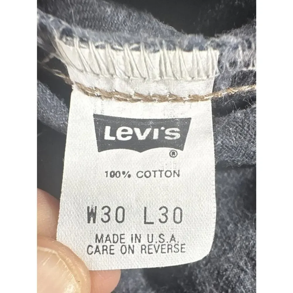 Vtg 1991 Levis SilverTab Baggy Jeans 30x30 Made in USA Dark Wash 90s Skater